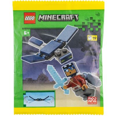 Lego Minecraft Paperbag – Held mit Elytra & Phantom Mini-Set fuer kreativen Bauspass Lego Minecraft Paperbag – Held mit Elytra & Phantom Mini-Set fuer kreativen Bauspass