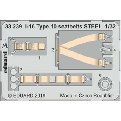 Eduard I-16 Type 10 seatbelts STEEL for ICM Eduard I-16 Type 10 seatbelts STEEL for ICM