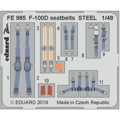 Eduard F-100D seatbelts STELL for Trumpeter Eduard F-100D seatbelts STELL for Trumpeter