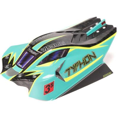 Arrma 1/8 Clipless Painted Decaled Body Green/Yellow: TYPHON 4X4 Arrma 1/8 Clipless Painted Decaled Body Green/Yellow: TYPHON 4X4