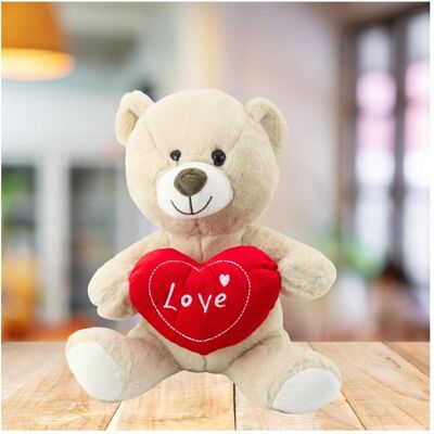 Lean Toys Lean Plüsch Maskottchen Knuddeliger Teddybär Mit Herz Creme Beige 30Cm (30 cm) Lean Toys Lean Plüsch Maskottchen Knuddeliger Teddybär Mit Herz Creme Beige 30Cm (30 cm)