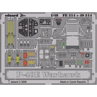 Eduard Curtiss P-40E Warhawk - Maßstab 1:48, Vorgefertigtes Modell Eduard Curtiss P-40E Warhawk - Maßstab 1:48, Vorgefertigtes Modell