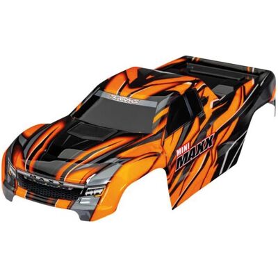 Traxxas Karosserie orange mit Aufkleber & Clipless: Mini-Maxx Traxxas Karosserie orange mit Aufkleber & Clipless: Mini-Maxx