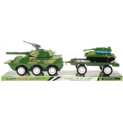 Teka Militärfahrzeug mit Anhänger und Panzer Teka Militärfahrzeug mit Anhänger und Panzer