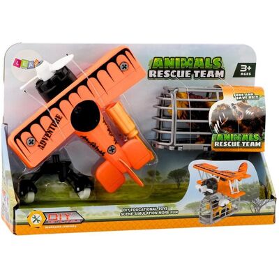 Lean Toys Zerlegbares Leichtflugzeug mit orangefarbenem Löwen Lean Toys Zerlegbares Leichtflugzeug mit orangefarbenem Löwen