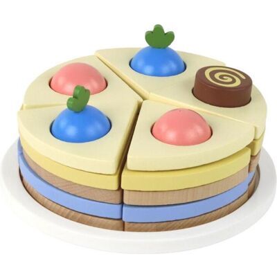 Lean Toys, Kaufladen Zubehör, Kuchenstücke aus Holz, 8 Stück. Lean Toys, Kaufladen Zubehör, Kuchenstücke aus Holz, 8 Stück.