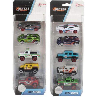Toi-Toys Rallye-Rennwagen aus Metall, 5-tlg. Toi-Toys Rallye-Rennwagen aus Metall, 5-tlg.