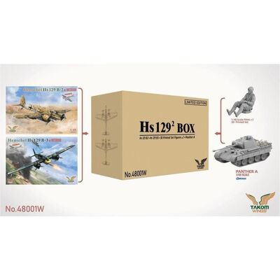 Takom Hs 129² BOX Hs 129 B2+Hs 129 B3+3D Printed Set Figures x2+Panther A (Limited edition) Takom Hs 129² BOX Hs 129 B2+Hs 129 B3+3D Printed Set Figures x2+Panther A (Limited edition)