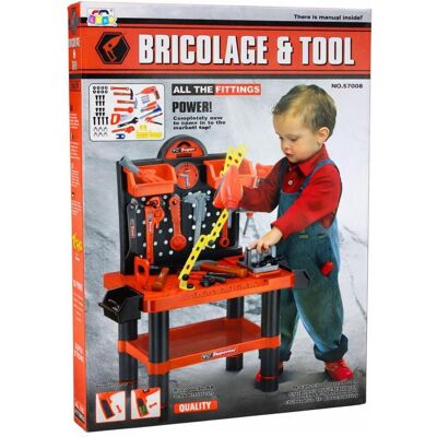 Lean Toys Kinderwerkstatt DIY-Tischwerkzeuge Zubehör 70 cm Lean Toys Kinderwerkstatt DIY-Tischwerkzeuge Zubehör 70 cm
