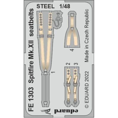 Eduard Spitfire Mk.XII seatbelts STEEL for AIRFIX Eduard Spitfire Mk.XII seatbelts STEEL for AIRFIX
