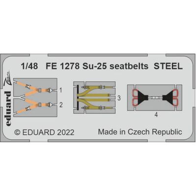 Eduard Su-25 seatbelts STEEL 1/48 Eduard Su-25 seatbelts STEEL 1/48