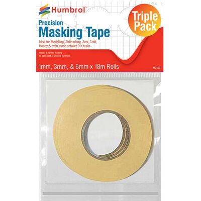 Hornby Masking Tape Set 1mm, 3mm & 6mm x18m rolls Hornby Masking Tape Set 1mm, 3mm & 6mm x18m rolls