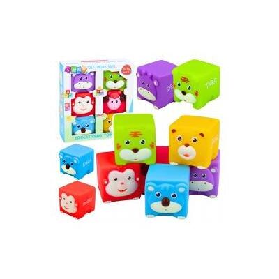 Lean Toys Set aus weichen Gummibausteinen, Lernspielzeug mit Tiermotiven, bunt, 6-teilig. Lean Toys Set aus weichen Gummibausteinen, Lernspielzeug mit Tiermotiven, bunt, 6-teilig.