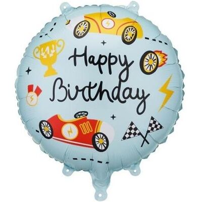 Partydeco Folienballon Happy Birthday Rennauto Pastille - leer (1x) Partydeco Folienballon Happy Birthday Rennauto Pastille - leer (1x)