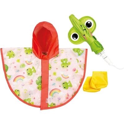 Heless Puppen-Regen-Set "Froschi Carlo" mit Regenschirm, Regencape und Stiefelchen, Gr. 35-45 cm Heless Puppen-Regen-Set "Froschi Carlo" mit Regenschirm, Regencape und Stiefelchen, Gr. 35-45 cm