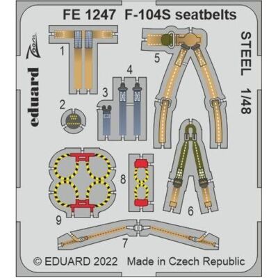 Eduard F-104S seatbelts STEEL for KINETIC Eduard F-104S seatbelts STEEL for KINETIC