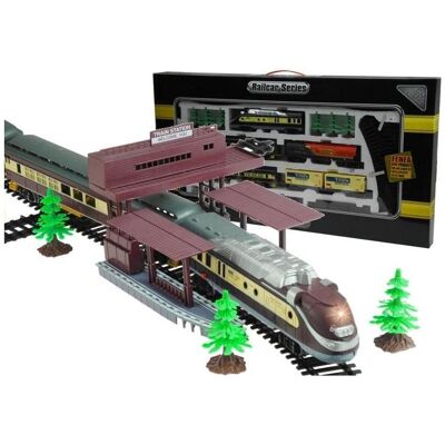 Lean Toys Kolejka 5 wagonów + rozjazdy Lean Toys Kolejka 5 wagonów + rozjazdy