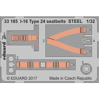 Eduard I-16 Type 24 seatbets STEEL for ICM Eduard I-16 Type 24 seatbets STEEL for ICM