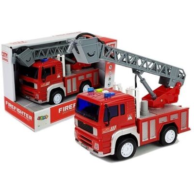 Lean Toys Feuerwehrauto mit rotem Soundaufzug 1:20 Lean Toys Feuerwehrauto mit rotem Soundaufzug 1:20