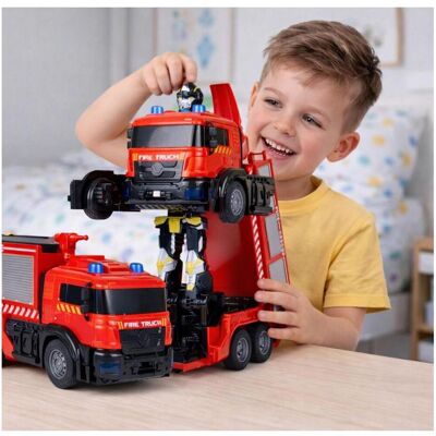 Lean Toys Feuerwehr-Roboterauto 2-in-1 ferngesteuert mit Licht, Sound und Wasser Lean Toys Feuerwehr-Roboterauto 2-in-1 ferngesteuert mit Licht, Sound und Wasser