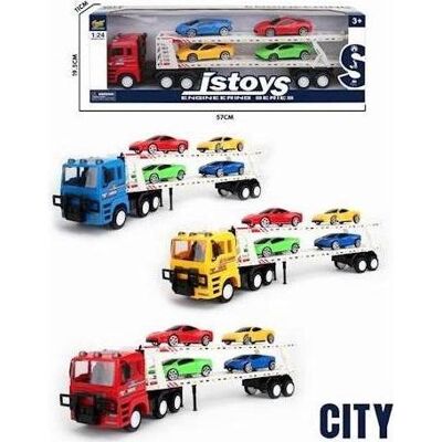 Maksik Abschleppwagen mit einem Satz Autos 1:24 MIX Maksik Abschleppwagen mit einem Satz Autos 1:24 MIX