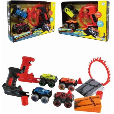 ODS Silver Monster – Set mit 2 Autos, Abschussrampe und Startrampen ODS Silver Monster – Set mit 2 Autos, Abschussrampe und Startrampen