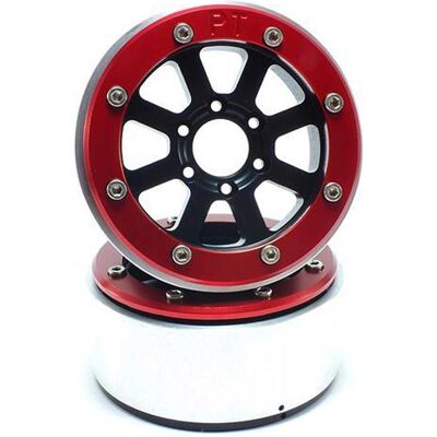 Absima Beadlock Wheels HAMMER schwarz/rot 1.9 (2) ohne Radnabe Absima Beadlock Wheels HAMMER schwarz/rot 1.9 (2) ohne Radnabe