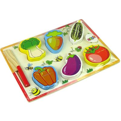 Lean Toys, Kaufladen Zubehör, Holz-Gemüse-Set zum Schneiden, 6-tlg Lean Toys, Kaufladen Zubehör, Holz-Gemüse-Set zum Schneiden, 6-tlg