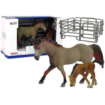 Lean Toys Set mit 2 Figuren Pferd mit Fohlen und Stift Steinbockpferden Lean Toys Set mit 2 Figuren Pferd mit Fohlen und Stift Steinbockpferden