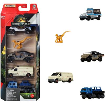 Matchbox Jurassic World 5-Pack Sortiment Matchbox Jurassic World 5-Pack Sortiment