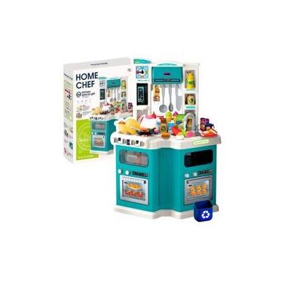 Lean Toys Grosse Kinderküche mit Kochgeräuschen, Zubehör, 109-tlg. Lean Toys Grosse Kinderküche mit Kochgeräuschen, Zubehör, 109-tlg.