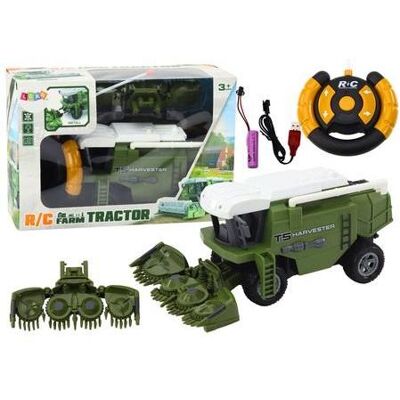 Lean Toys Grüner RC-Mähdrescher Lean Toys Grüner RC-Mähdrescher