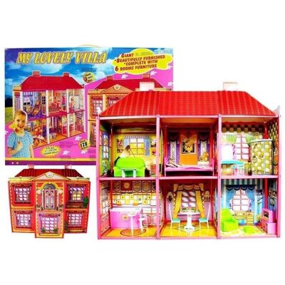 Lean Toys Puppenhaus mit Möbeln Lean Toys Puppenhaus mit Möbeln