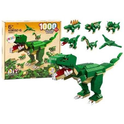 Lean Toys Bauklötze 6in1 Dinosaurier 1000 Stück Lean Toys Bauklötze 6in1 Dinosaurier 1000 Stück