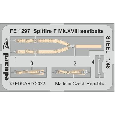 Eduard Spitfire F Mk.XVIII seatbelts STEEL Eduard Spitfire F Mk.XVIII seatbelts STEEL