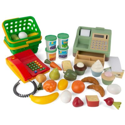 dantoy, Kaufladen Zubehör, - Complete Cash Register Set with Food and Basket (6917) dantoy, Kaufladen Zubehör, - Complete Cash Register Set with Food and Basket (6917)