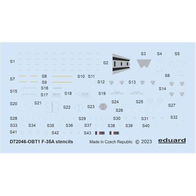 Eduard F-35A stencils 1/72 Eduard F-35A stencils 1/72