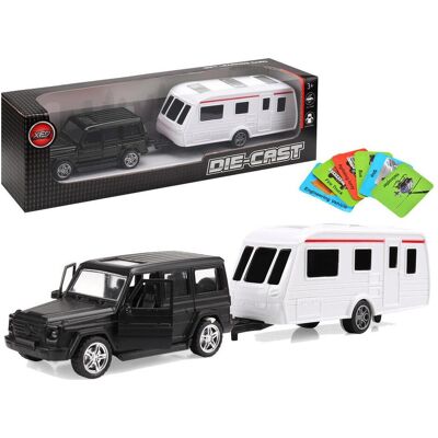 Lean Toys Lean Cars Fahrzeugset Jeep Black Camper Trailer Metallelemente Lean Toys Lean Cars Fahrzeugset Jeep Black Camper Trailer Metallelemente