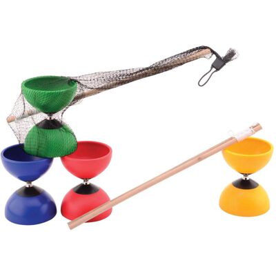 Johntoy Diabolo - Holzstäbe - Für Kinder Ab 6 - 4 Farben Johntoy Diabolo - Holzstäbe - Für Kinder Ab 6 - 4 Farben
