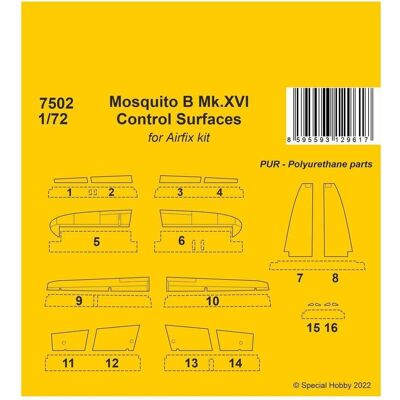 CMK Mosquito B Mk.XVI Control Surfaces / for 1/72 Airfix kit CMK Mosquito B Mk.XVI Control Surfaces / for 1/72 Airfix kit