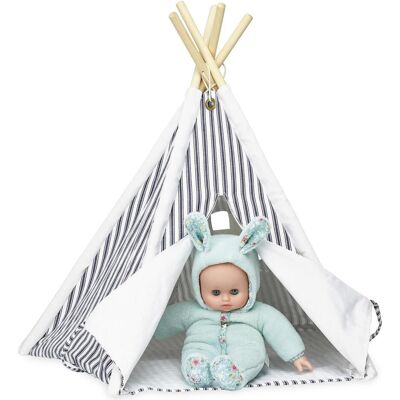 Vilac Mini Tipi Zelt blau gestreift Vilac Mini Tipi Zelt blau gestreift