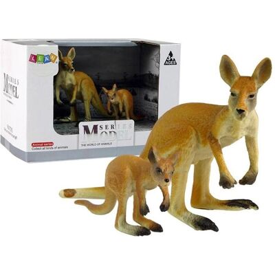 Lean Toys Eine Reihe von Känguru-Figuren mit einem Jungen Lean Toys Eine Reihe von Känguru-Figuren mit einem Jungen