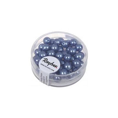Rayher Renaissance Glaswachsperlen, 6mm ø, azurblau, 4 Rayher Renaissance Glaswachsperlen, 6mm ø, azurblau, 4