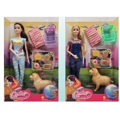 ICOM Puppe mit Hund - Picknick-MIX ICOM Puppe mit Hund - Picknick-MIX