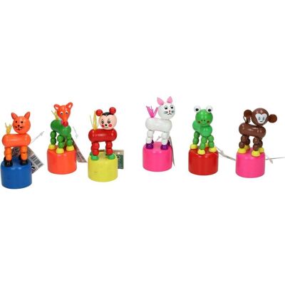Magni Holzdrücktiere D4x10cm 6fach sortiert Magni Holzdrücktiere D4x10cm 6fach sortiert