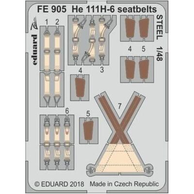Eduard Heinkel He-111H-6 WWII deutsche Bomber Sicherheitsgurte - 1:48 Skala - Modellbauzubehör Eduard Heinkel He-111H-6 WWII deutsche Bomber Sicherheitsgurte - 1:48 Skala - Modellbauzubehör