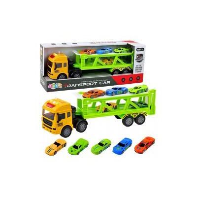Lean Toys Lora Transport LKW mit Autos Lichter Geräusche Grün Lean Toys Lora Transport LKW mit Autos Lichter Geräusche Grün