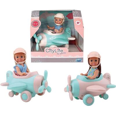 ODS 44417 Ods-City Life - Mini Doll Con Aereoplanino - Colore Casuale ODS 44417 Ods-City Life - Mini Doll Con Aereoplanino - Colore Casuale