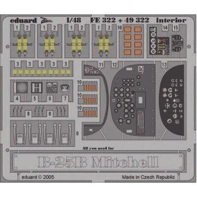 Eduard B-25B Mitchell interior für Accurate Miniatures Bausatz Eduard B-25B Mitchell interior für Accurate Miniatures Bausatz