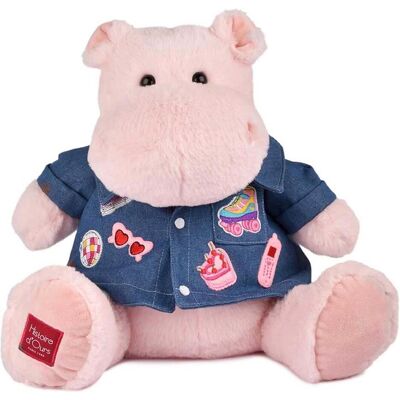 Doudou et Compagnie Hippo, rosa mit Jeansjacke 38cm (38 cm) Doudou et Compagnie Hippo, rosa mit Jeansjacke 38cm (38 cm)